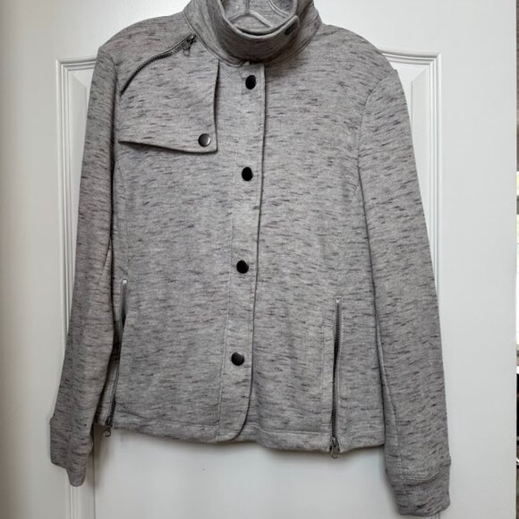 CAbi #6032 Rookie Grey Heathered Moto Style Jacket Size Medium - Picture 6 of 6